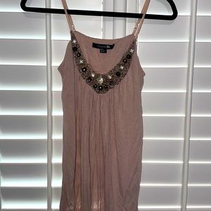 Blush float blouse with studded/ jeweled detail